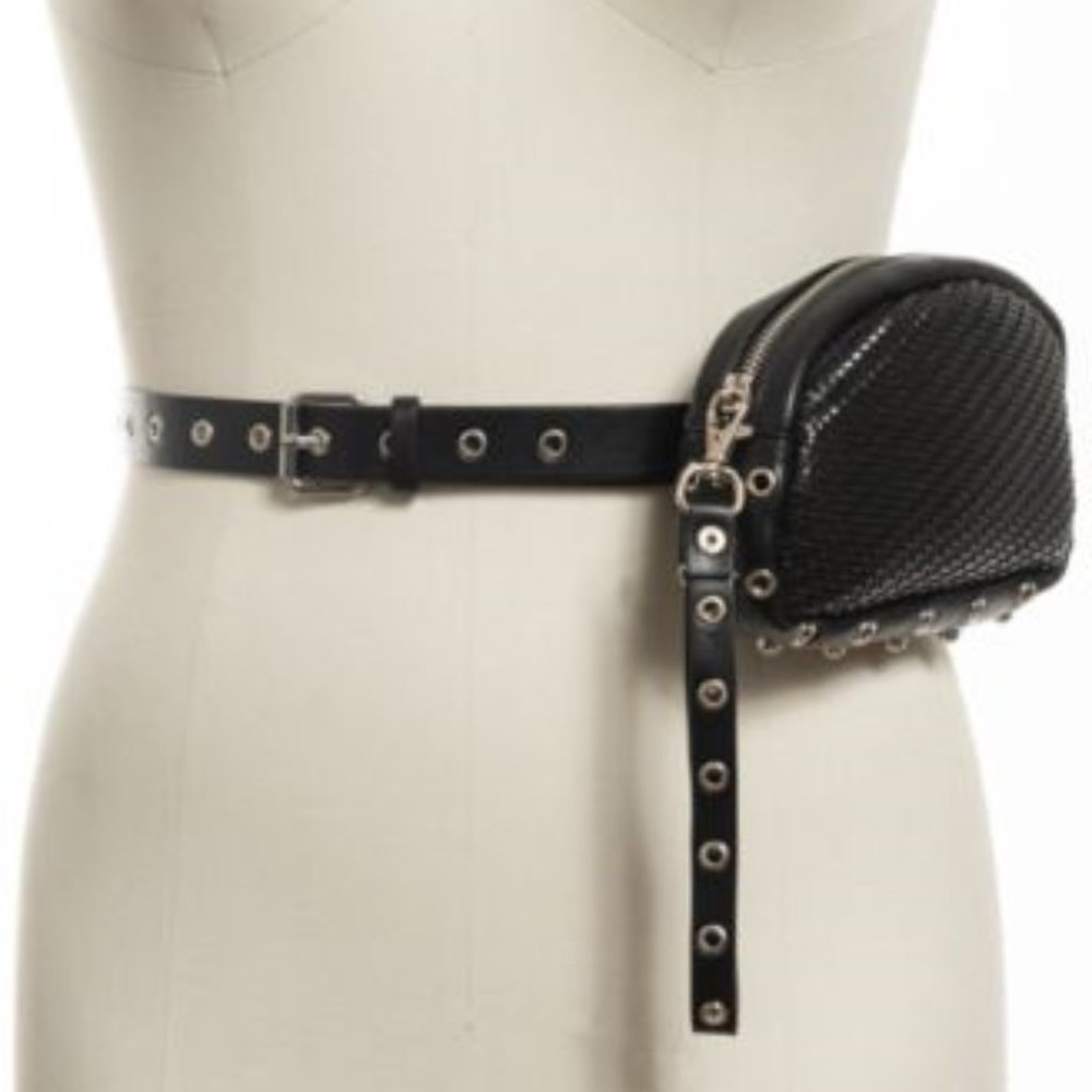 INC Convertible Woven Belt Bag